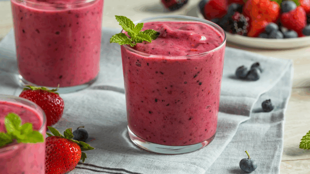 Smoothie Energético de Frutas Vermelhas e Aveia 1 Smoothie Energético de Frutas Vermelhas e Aveia Gosto Puro