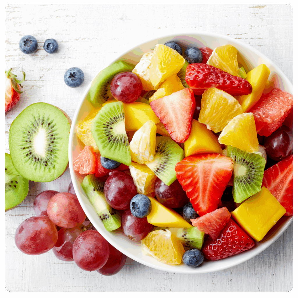 Alimentação GOSTO PURO Explicada 2 Frutas frescas: maçã, banana, manga, morango, melão, abacate Gosto Puro