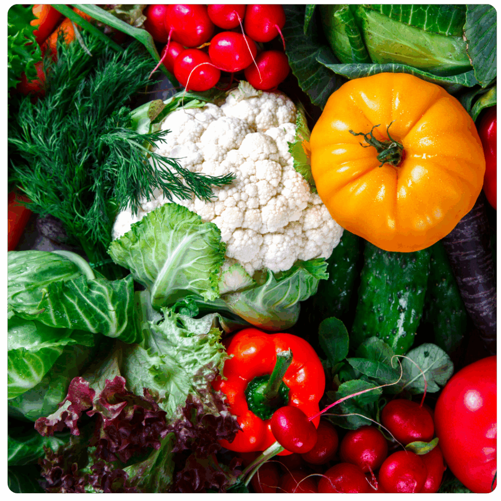 Alimentação GOSTO PURO Explicada 3 Vegetais variados Fontes naturais de vitaminas, fibras e antioxidantes.
